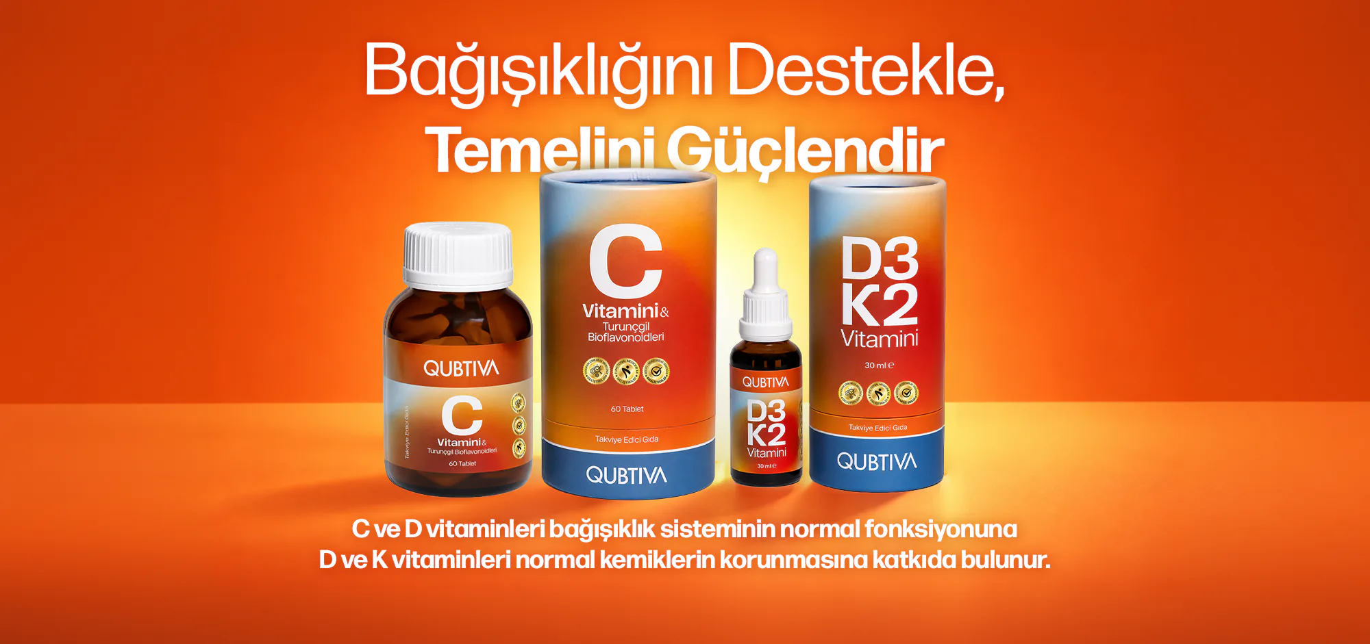 Bağışıklık ve Kemik Rutini – Bağışıklığını destekle, temelini güçlendir: C Vitamini ve D3K2 Vitamini
